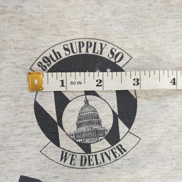 Vintage Jerzees Air Force Tshirt Gray Size L HeavyWeight Blend Made in USA Mens - Picture 8 of 12